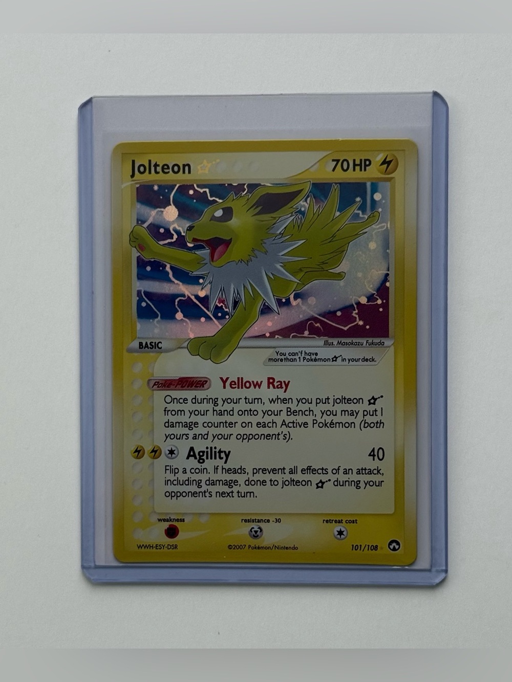 2007 POKEMON EX POWER KEEPERS #101/108 JOLTEON GOLD STAR Fan Art DIY Custom Card